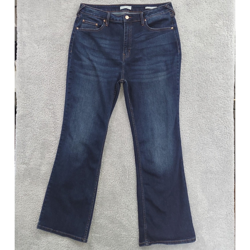 CLEO + WOLF High Rise Bootcut Women's 33x32 Dark‎ Wash Blue Stretch Jeans Pants